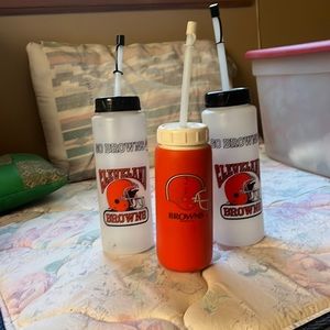 Vintage Cleveland browns water bottles